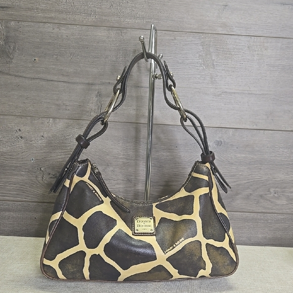 Dooney & Bourke Giraffe Print Leather Shoulder Bag - Picture 1 of 11